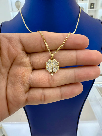 ❤️ CADENA TREBOL AMOR  ORO 14K ❤️