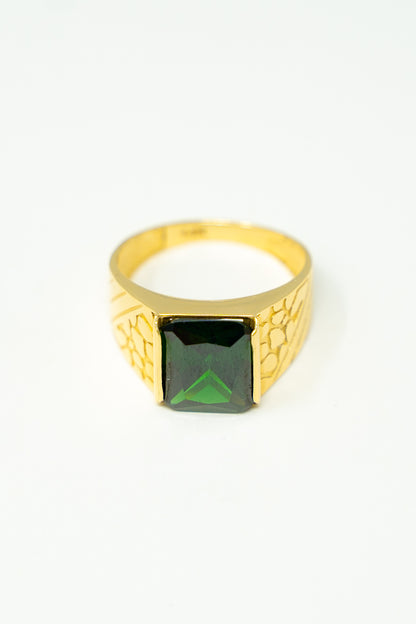 MEN'S RING - GREEN STONE