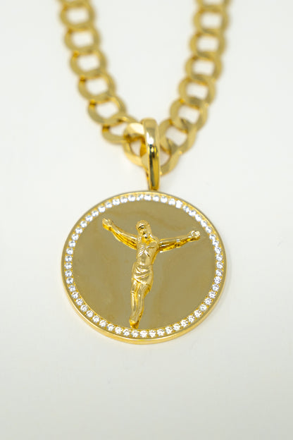 MEDALLION FOR MEN - CRISTO MEDALLA REDONDA