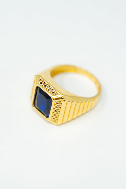 MEN'S RING  - SQUARE BLUE