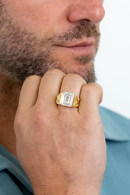 MEN'S RING - WHITE STONE