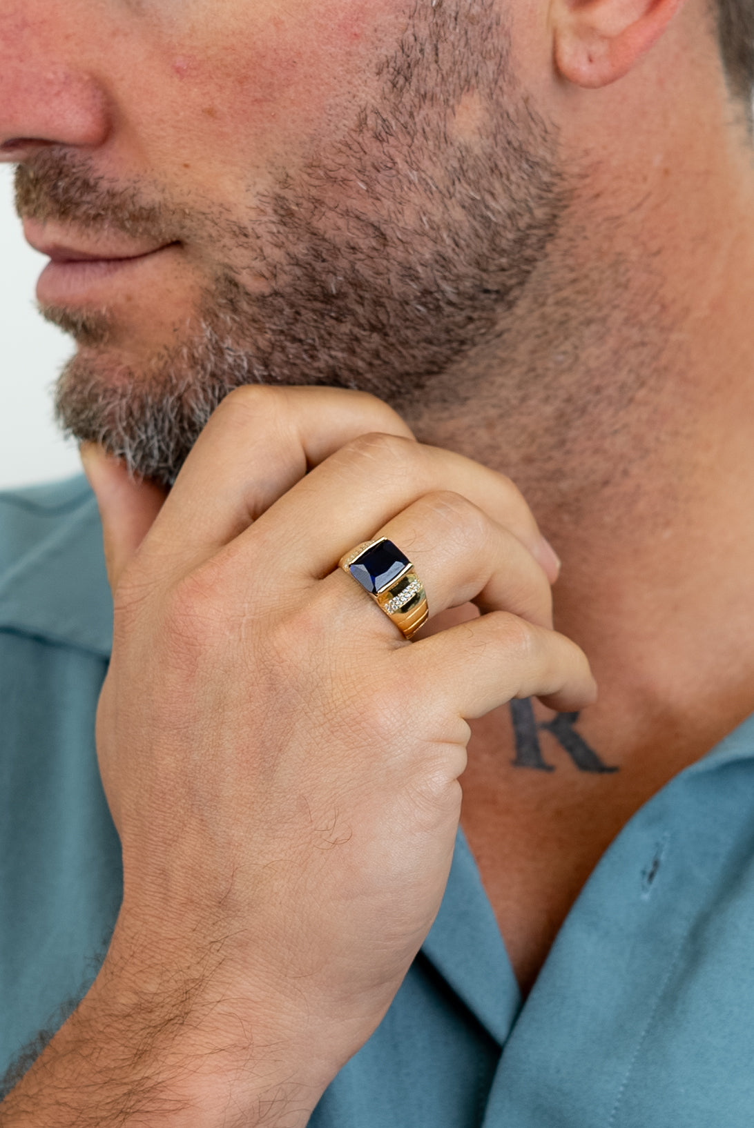 MEN'S RING - BLUE STONE