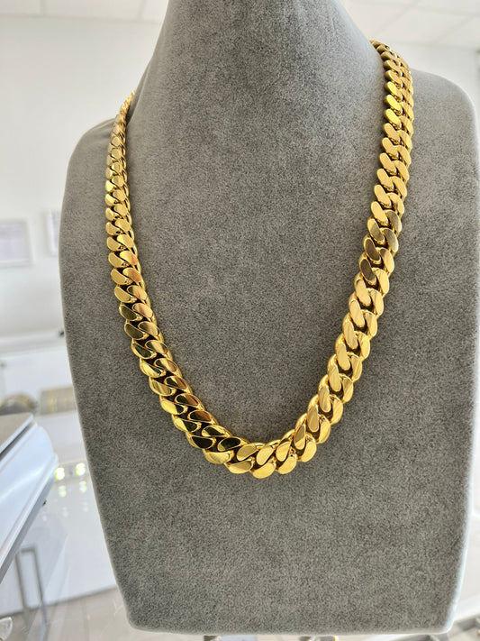 Cadena cuban link oro 14k solid