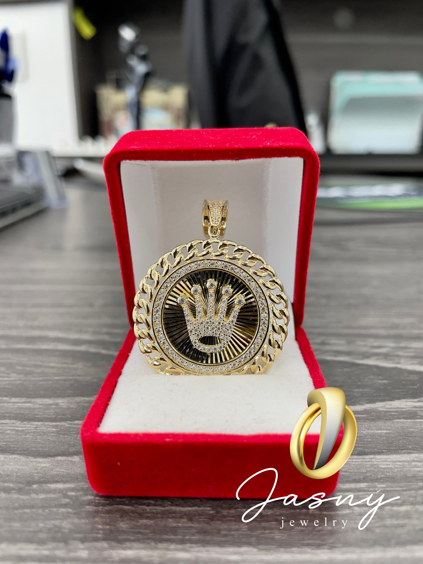 💎🇮🇹 MEDALLA CORONA ORO 14K