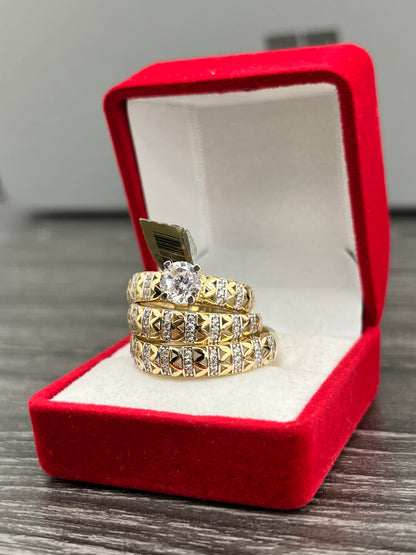 💍TRÍO ANILLOS MATRIMONIO ORO 14 K💍 Set of 14K gold wedding rings