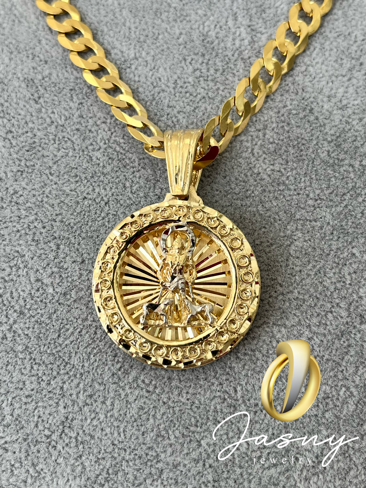 MEDALLA 3D SAN LAZARO ORO 10K / 10K GOLD SAINT LAZARO 3D PENDANT