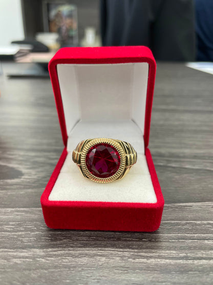 💎💍 Anillo piedra roja 🇮🇹 ORO 14K