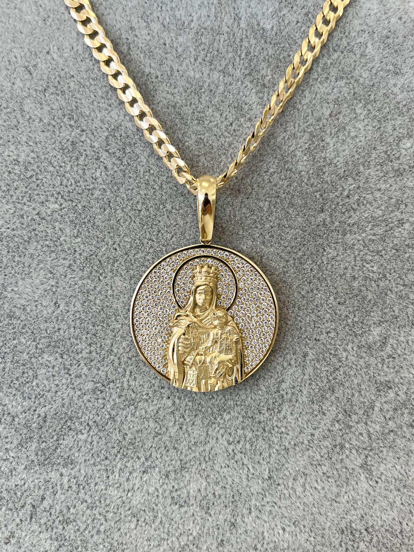 🙏MEDALLA ORO 14K de la VIRGEN DEL CARMEN