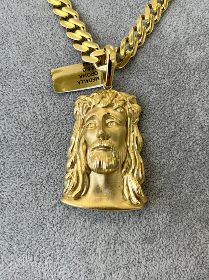 ✨DIJE CARA DE CRISTO ORO 14K