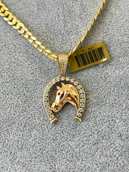 DIJE ORO 14K HERRADURA Y CABALLO