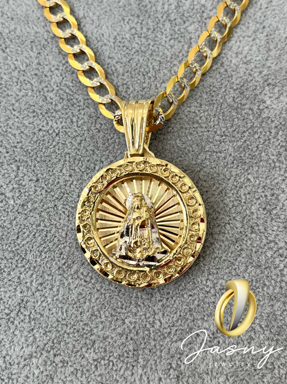 MEDALLA 3D VIRGEN DE LA CARIDAD ORO 10K / 10K GOLD VIRGIN 3D PENDANT