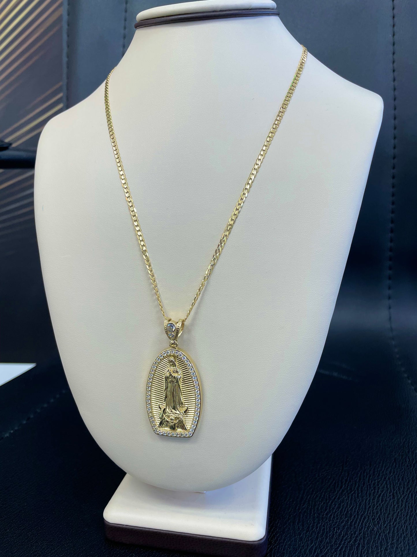 🇮🇹💎 CADENA VIRGEN DE GUADALUPE ORO 14K