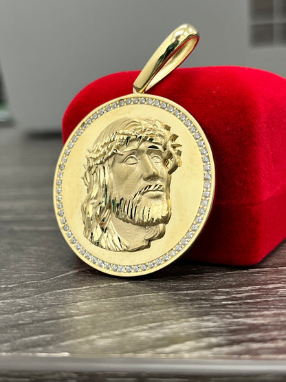 🇮🇹 MEDALLA CARA DE CRISTO ORO 14K