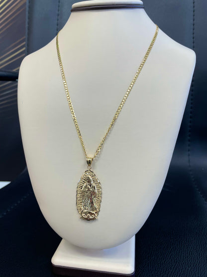 ✅🇮🇹 CADENA VIRGEN GUADALUPE ORO 14K