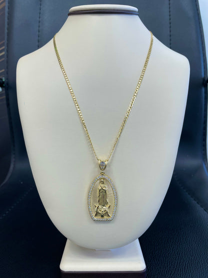 🇮🇹💎 CADENA VIRGEN DE GUADALUPE ORO 14K