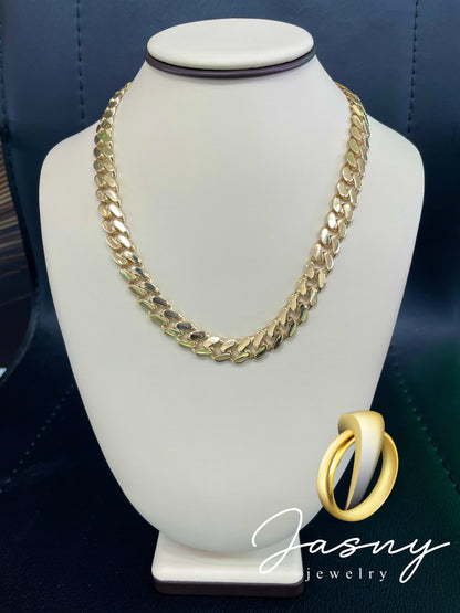 Chain Cuban link monaco gold 14k