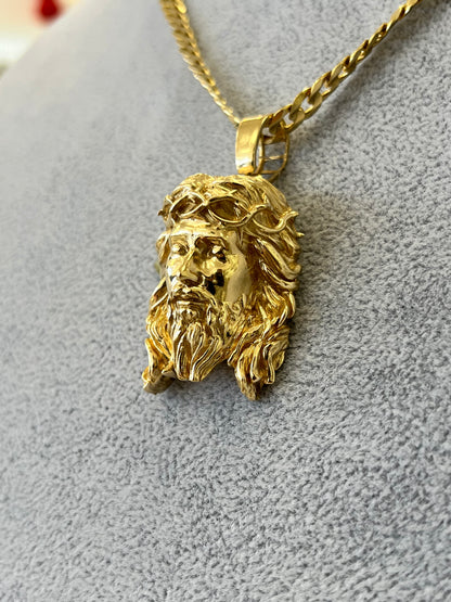 DIJE CARA DE CRISTO ORO 14K