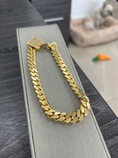 MANILLA CUBAN LINK SOLIDA ORO 14K / SOLID CUBAN LINK BRACELET 14K GOLD