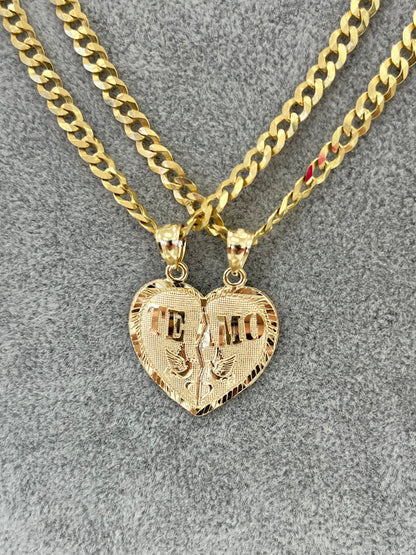 SET ORO 14k CADENAS PARA PAREJAS+ DIJE CORAZON