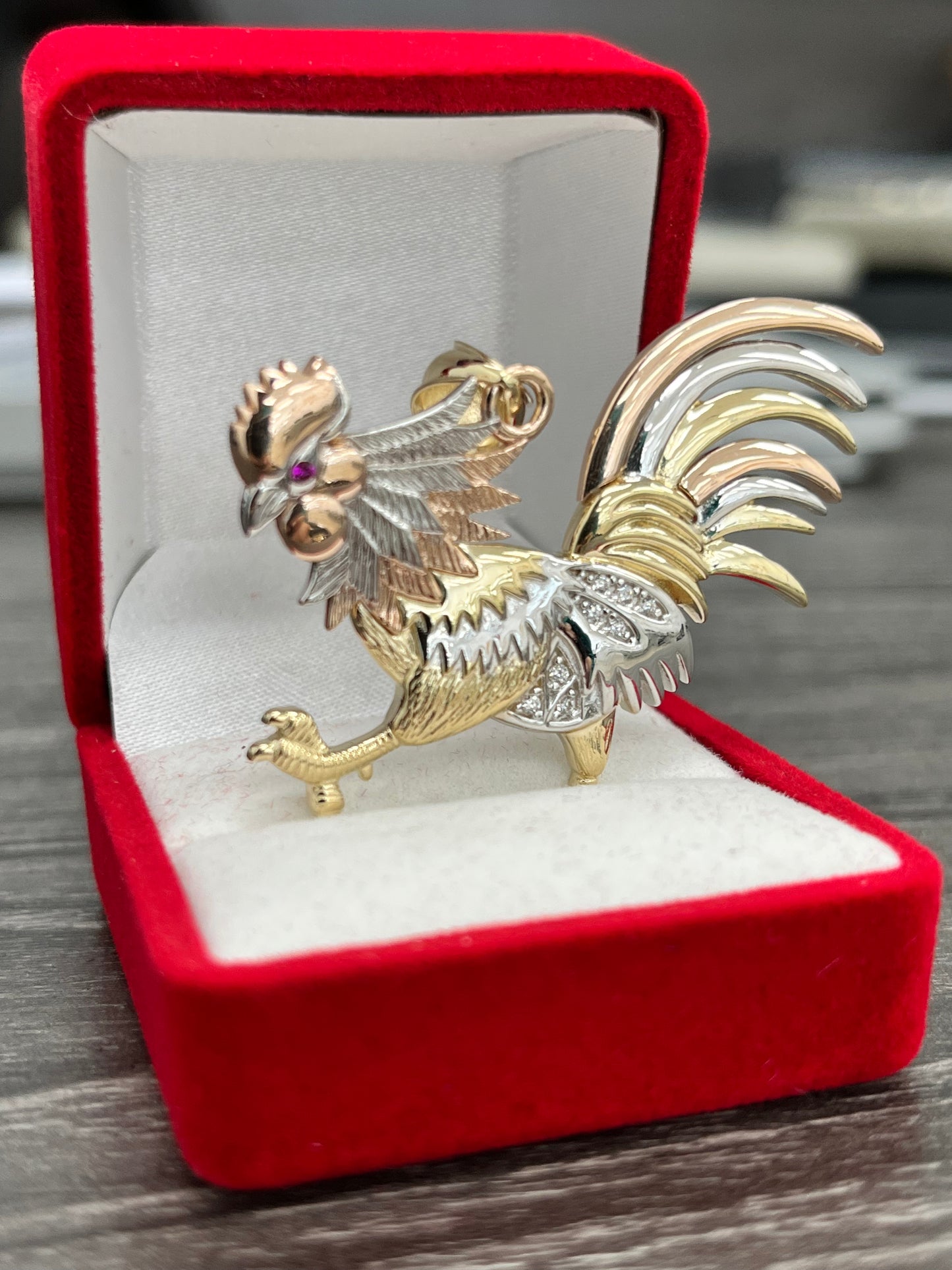 🐓 DIJE GALLO ORO 14K