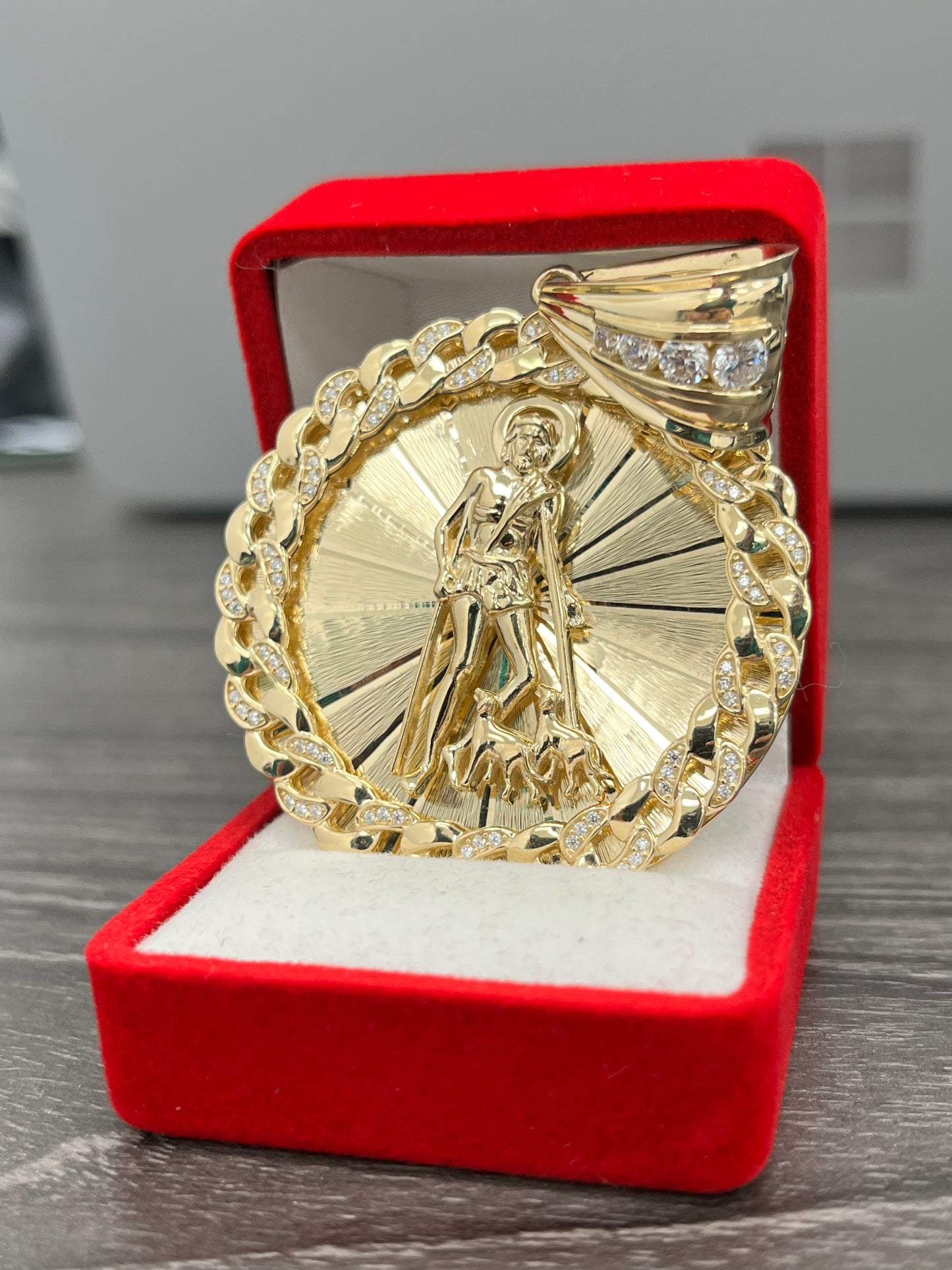 🇮🇹MEDALLA SAN LAZARO 3D ORO 14K