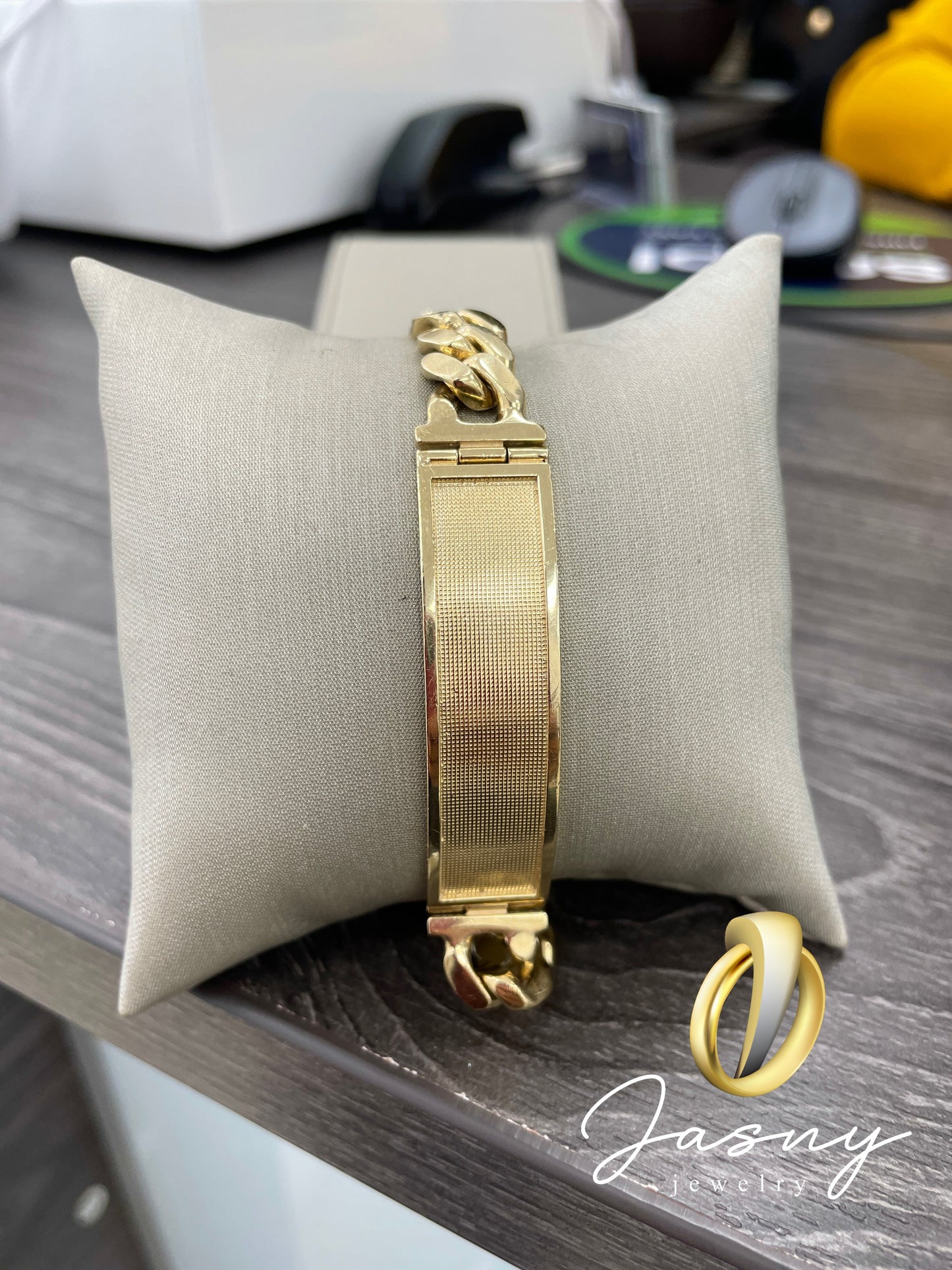 💎🇮🇹 MANILLA CON PLACA ORO 14K