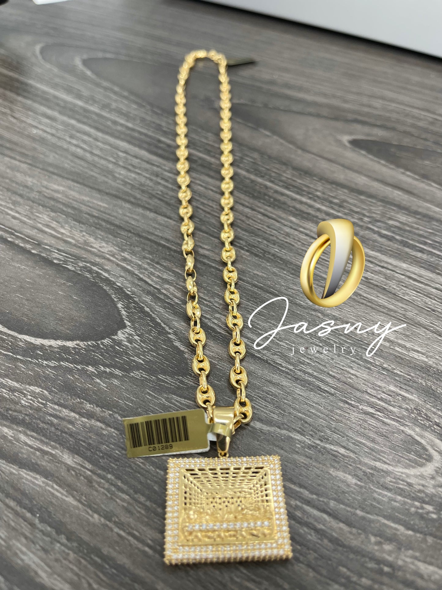 ⭐️ CADENA GUSSI y MEDALLA SANTA CENA ORO 14K ⭐️🇮🇹