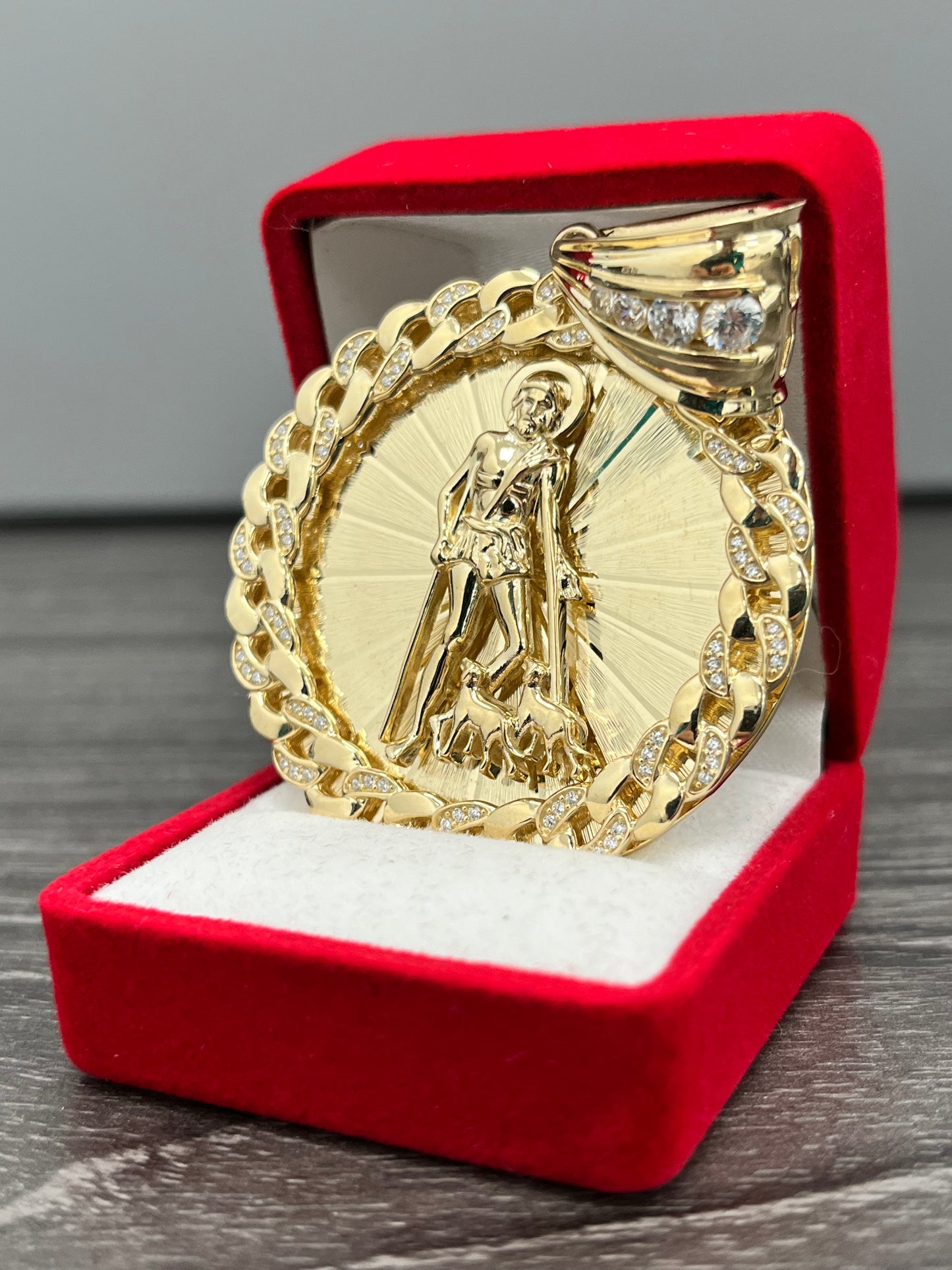 🇮🇹MEDALLA SAN LAZARO 3D ORO 14K