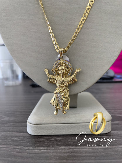 🇮🇹💎Cadena divino Niño ORO 14k