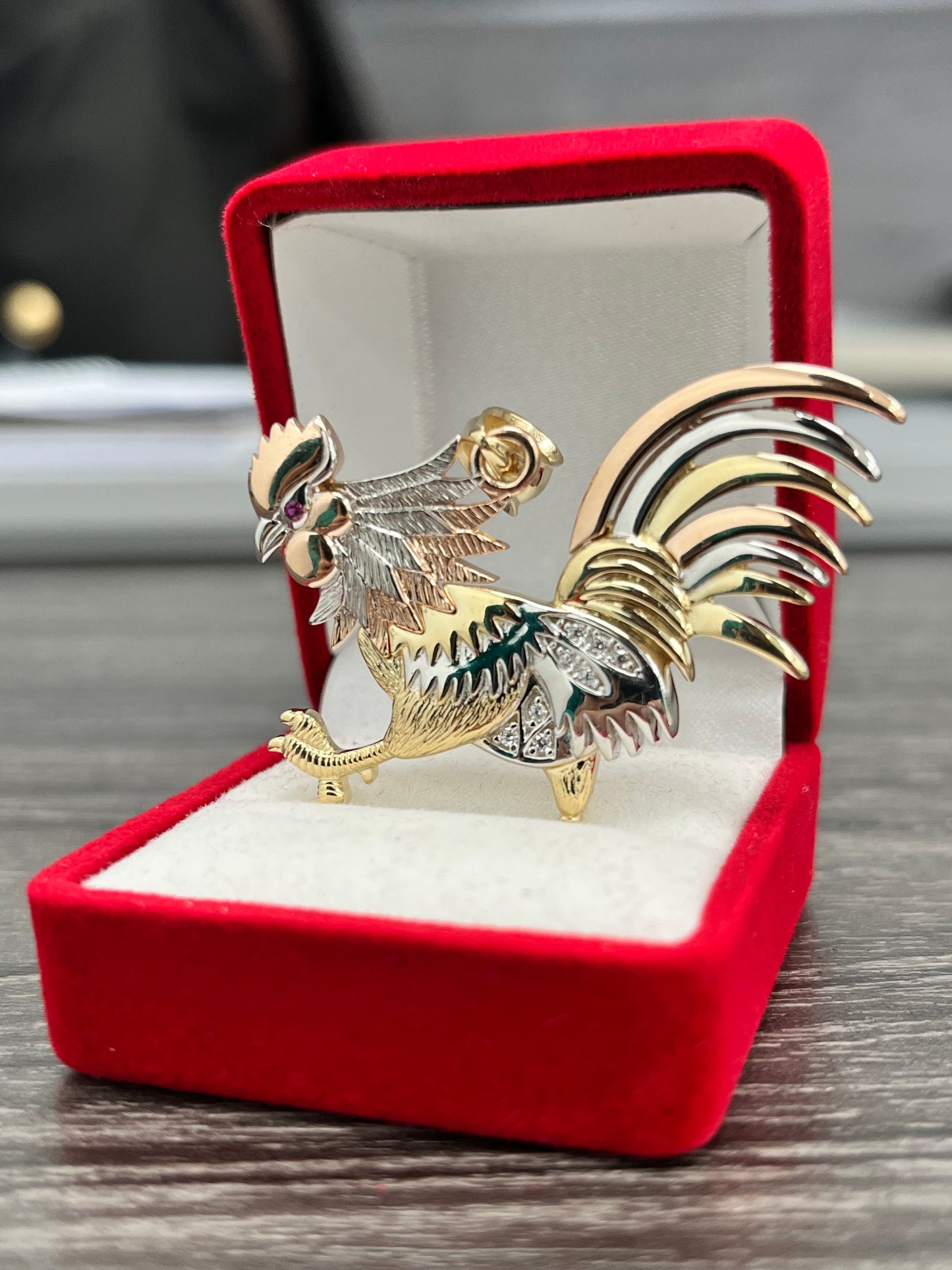 🐓 DIJE GALLO ORO 14K