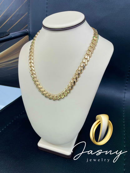 Chain Cuban link monaco gold 14k