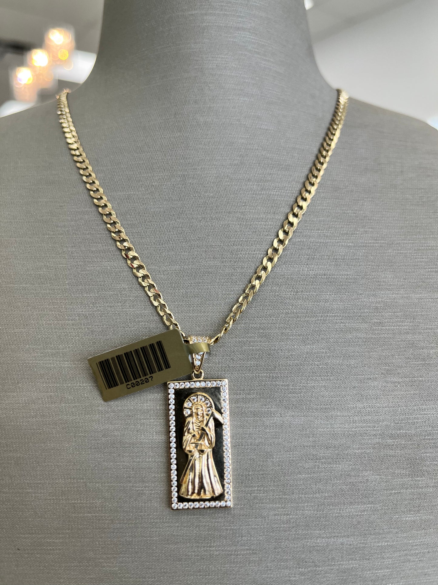 ✨CHAIN + PENDANT  SANTA MUERTE GOLD  14K