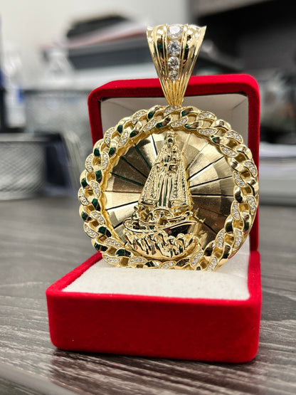 🇨🇺MEDALLA VIRGEN de la Caridad del Cobre 3D ORO 14K