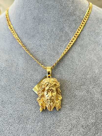 DIJE CARA DE CRISTO ORO 14K