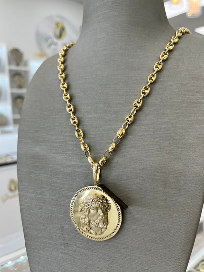 ✨CADENA GUCCI + MEDALLA CRISTO ORO 14K