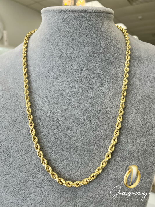 CADENA SOGA SEMI-SOLIDA ORO 10K / 10K GOLD HOLLOW ROPE CHAIN