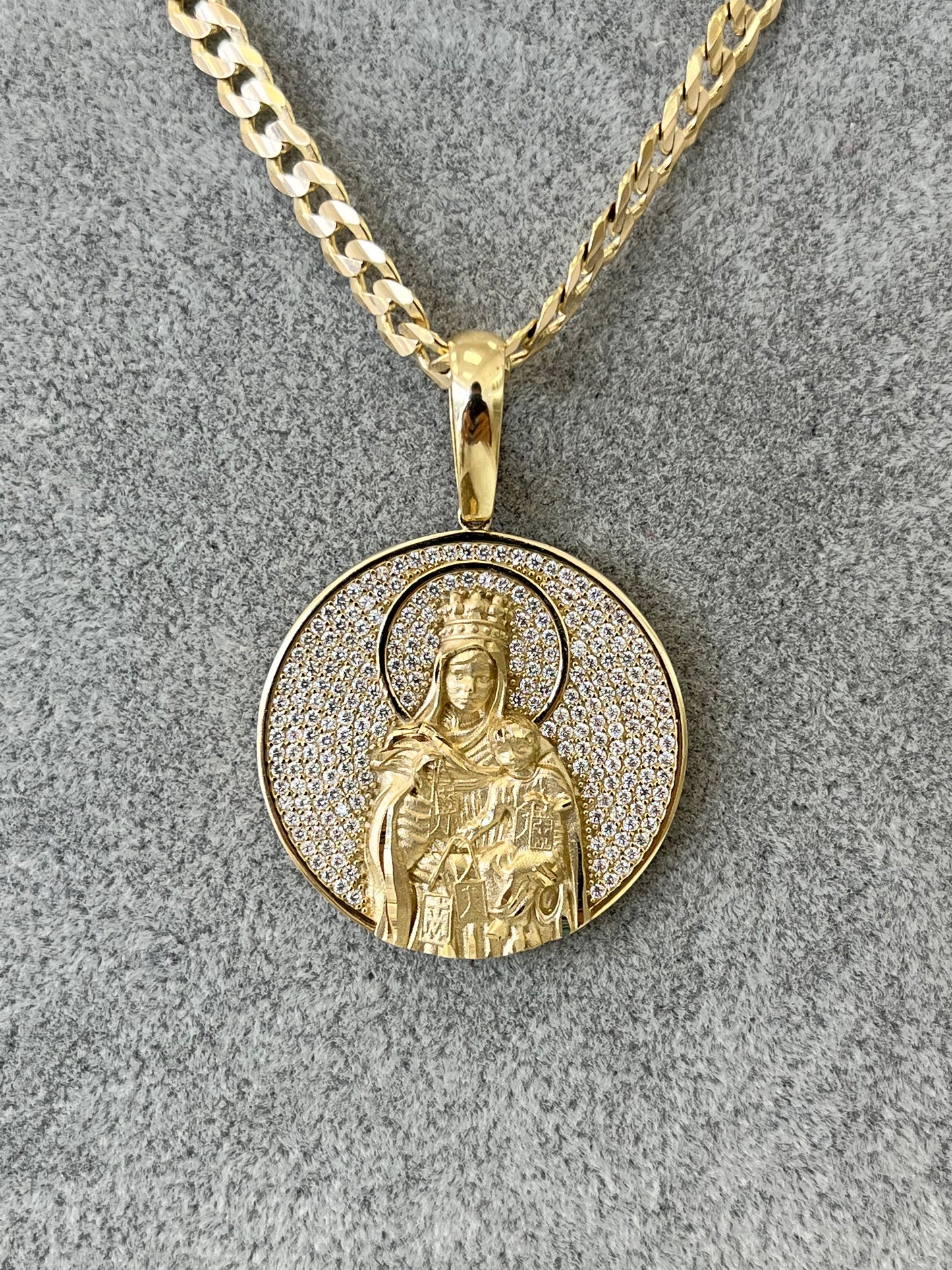 🙏MEDALLA ORO 14K de la VIRGEN DEL CARMEN