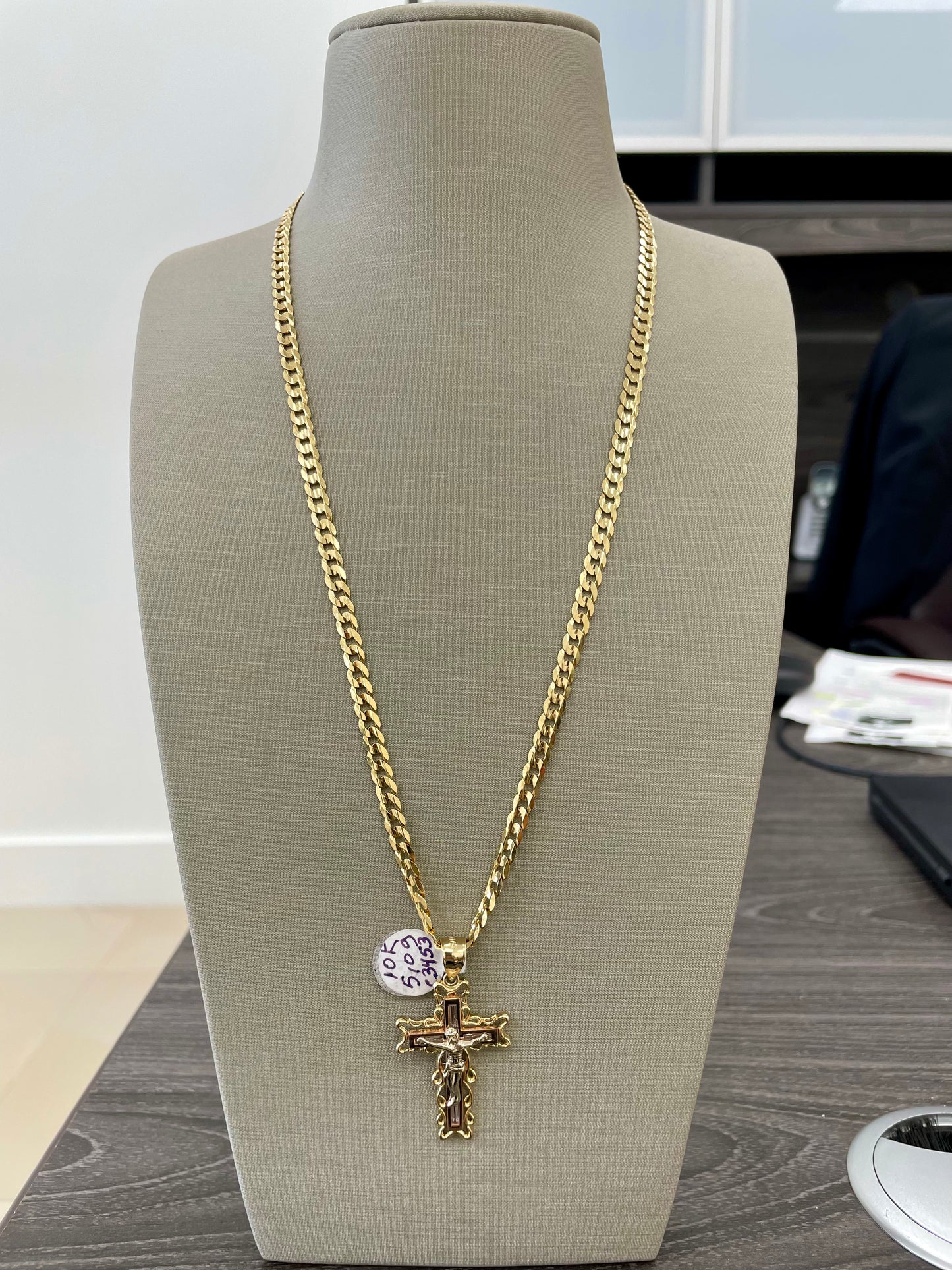 🇮🇹💎 SET CADENA CRISTO ORO 14K