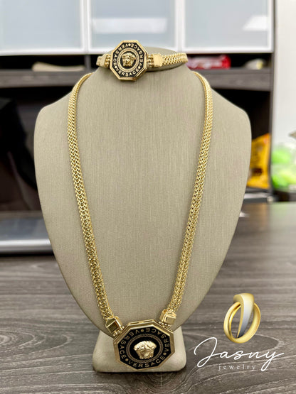 💎🇮🇹 SET GARGANTILLA VERSACE ORO 14K ❤️