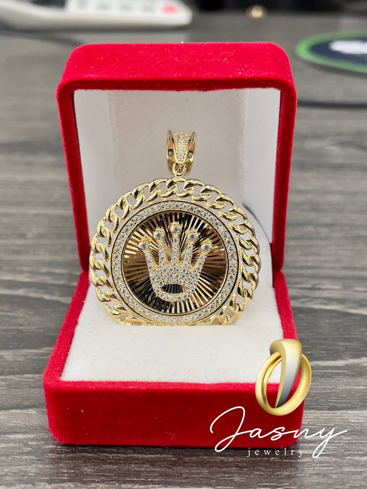 💎🇮🇹 MEDALLA CORONA ORO 14K