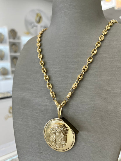 ✨CADENA GUCCI + MEDALLA CRISTO ORO 14K