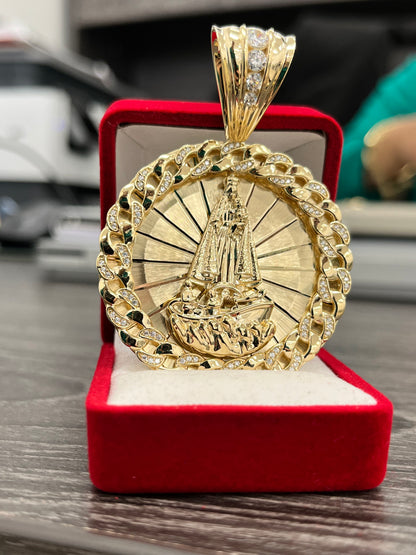 🇨🇺MEDALLA VIRGEN de la Caridad del Cobre 3D ORO 14K