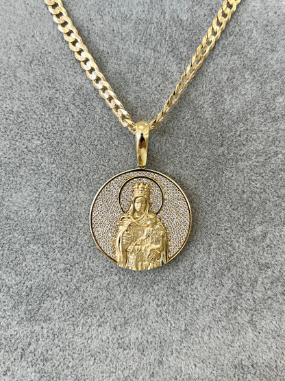 🙏SET ORO 14K CADENA + MEDALLA VIRGEN DEL CARMEN 🙏