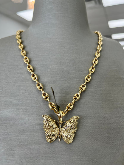 🦋CADENA GUCCI + DIJE MARIPOSA ORO 14K