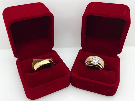 SET ANILLOS DE MATRIMONIO ORO 14K