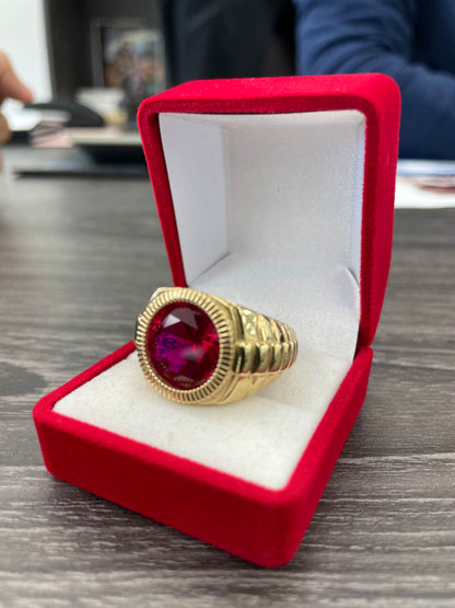 💎💍 Anillo piedra roja 🇮🇹 ORO 14K