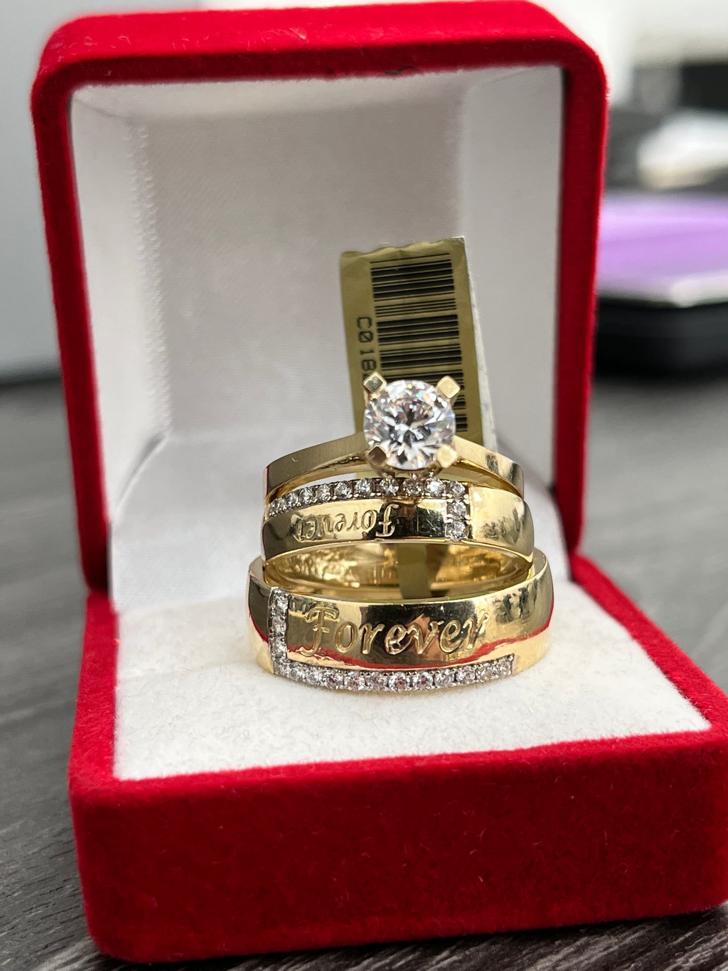 💍TRÍO ANILLOS MATRIMONIO ORO 14 K💍