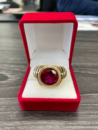 💎💍 Anillo piedra roja 🇮🇹 ORO 14K