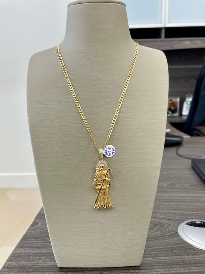 🇮🇹💎 SER CADENA DE LA SANTA MUERTE ORO 14K