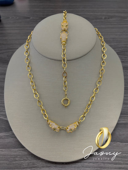 🇮🇹😍 SET PANTERA DAMA ORO 14K 🇮🇹💎